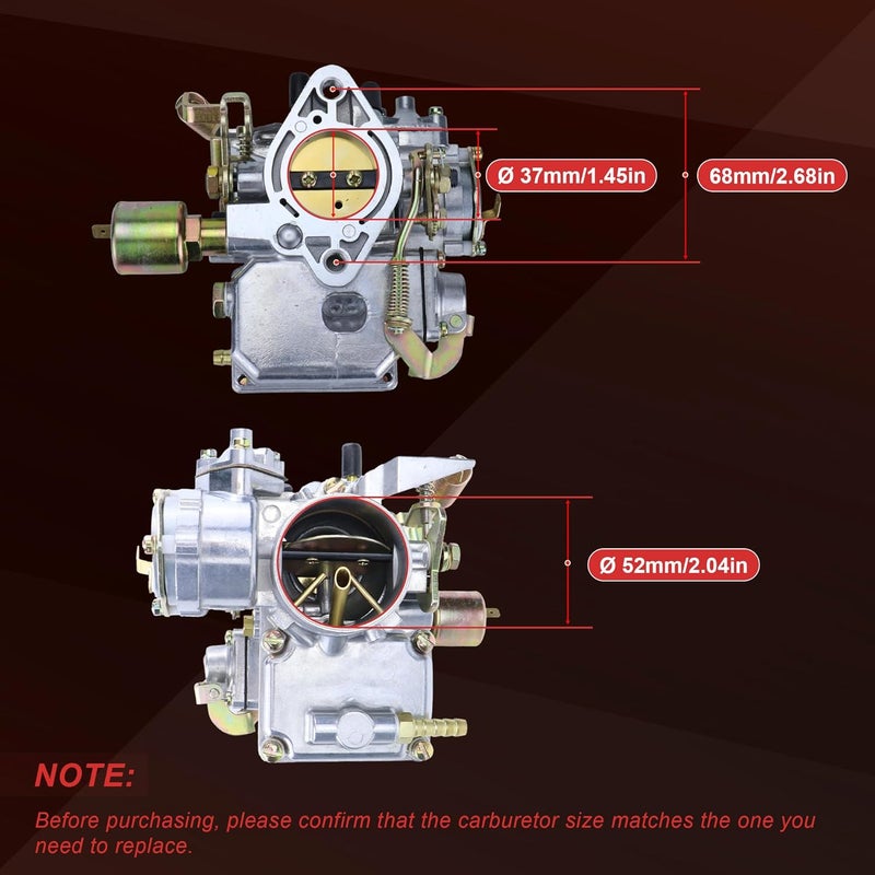 THUNDERMINGO 37 Pict-3 Carburetor For VW Beetles Super Beetles 1971-1979 Dual Port 1600cc Air Cooled Type 12V Engine Electric Choke Volkswagen Bug Bus Thing Karmann Ghia Sedan Kombi, SOLEX 37MM 113129031K - Image 4